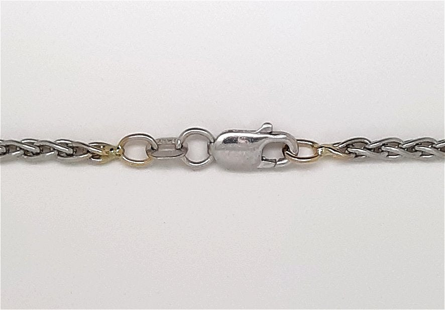A Lady’s fine estate 14k white gold sapphire and diamond necklace. Circa 1990s