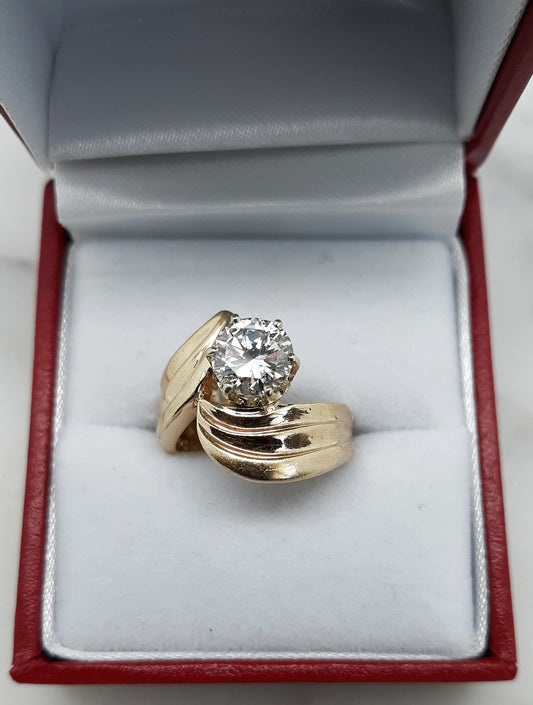 A lady's estate 1.19ct natural diamond solitaire fashion ring, circa 1990s.