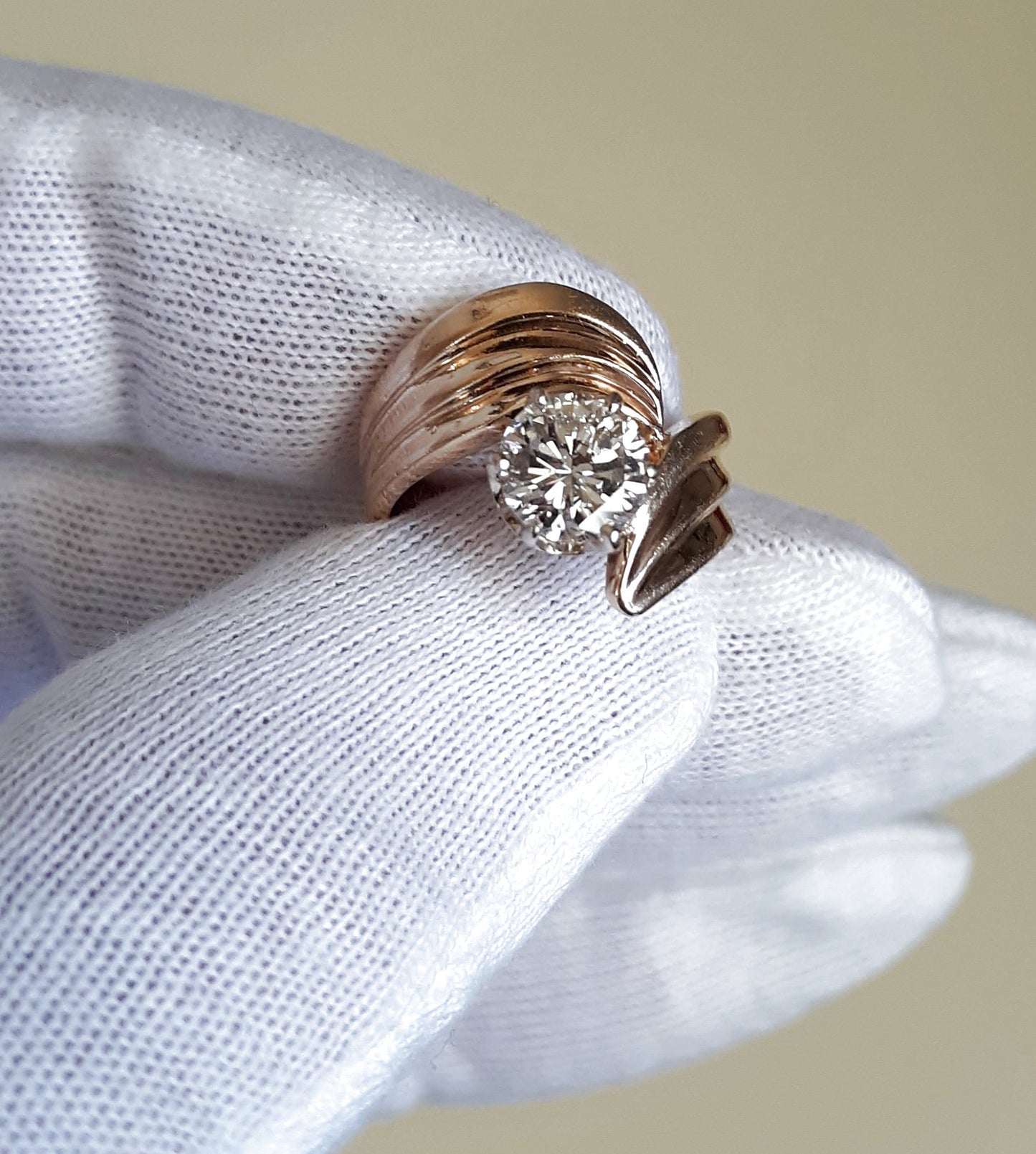 A lady's estate 1.19ct natural diamond solitaire fashion ring, circa 1990s.