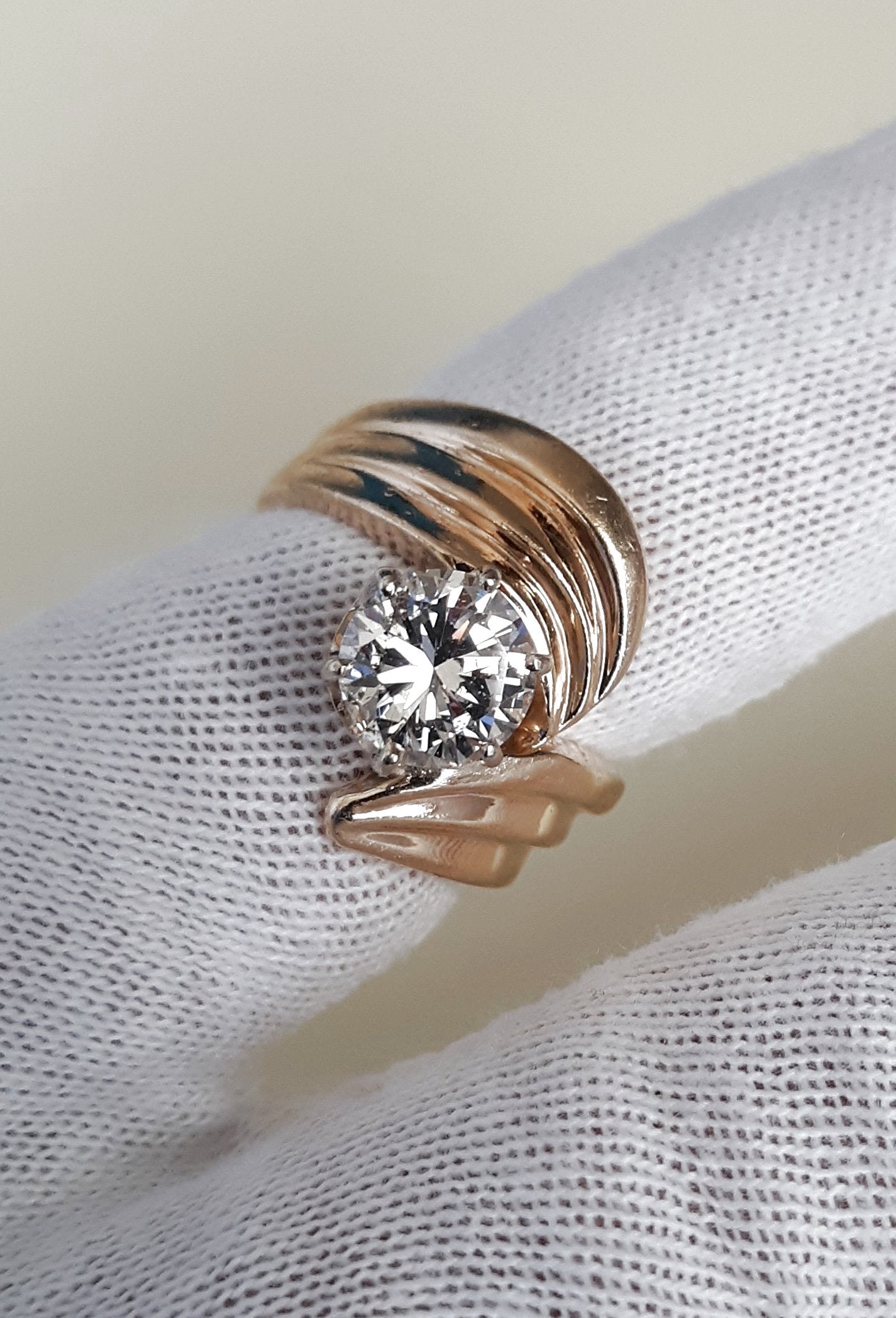 A lady's estate 1.19ct natural diamond solitaire fashion ring, circa 1990s.
