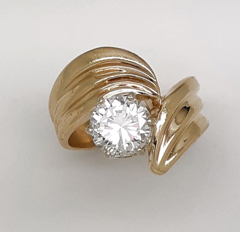 A lady's estate 1.19ct natural diamond solitaire fashion ring, circa 1990s.