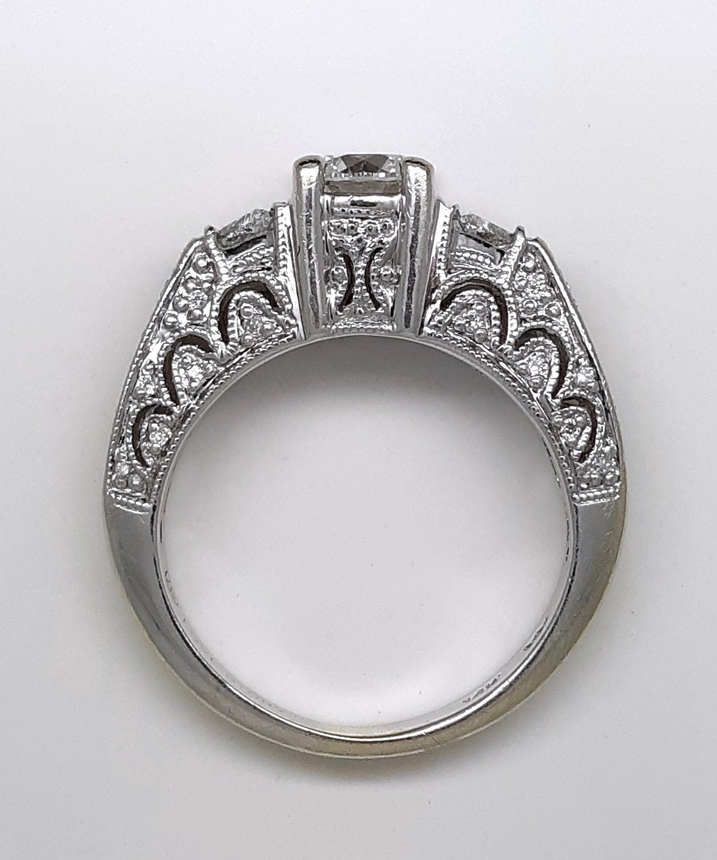 A Lady's Estate 14k white gold Deco Revival Diamond Engagement Ring