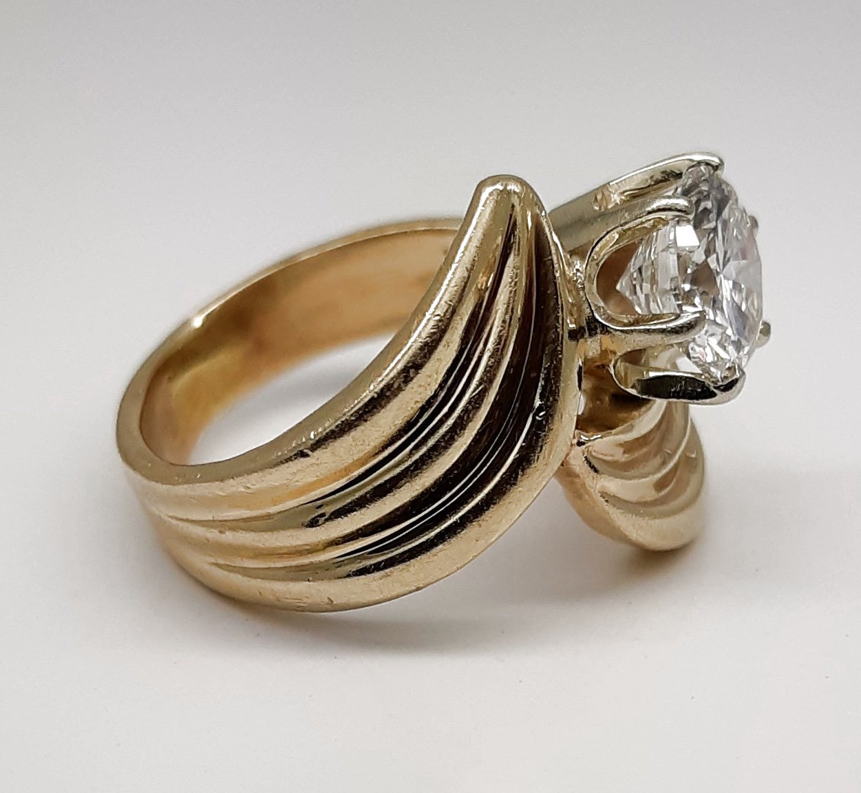 A lady's estate 1.19ct natural diamond solitaire fashion ring, circa 1990s.